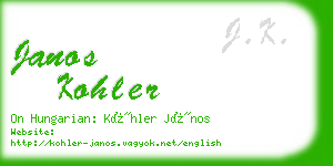 janos kohler business card
